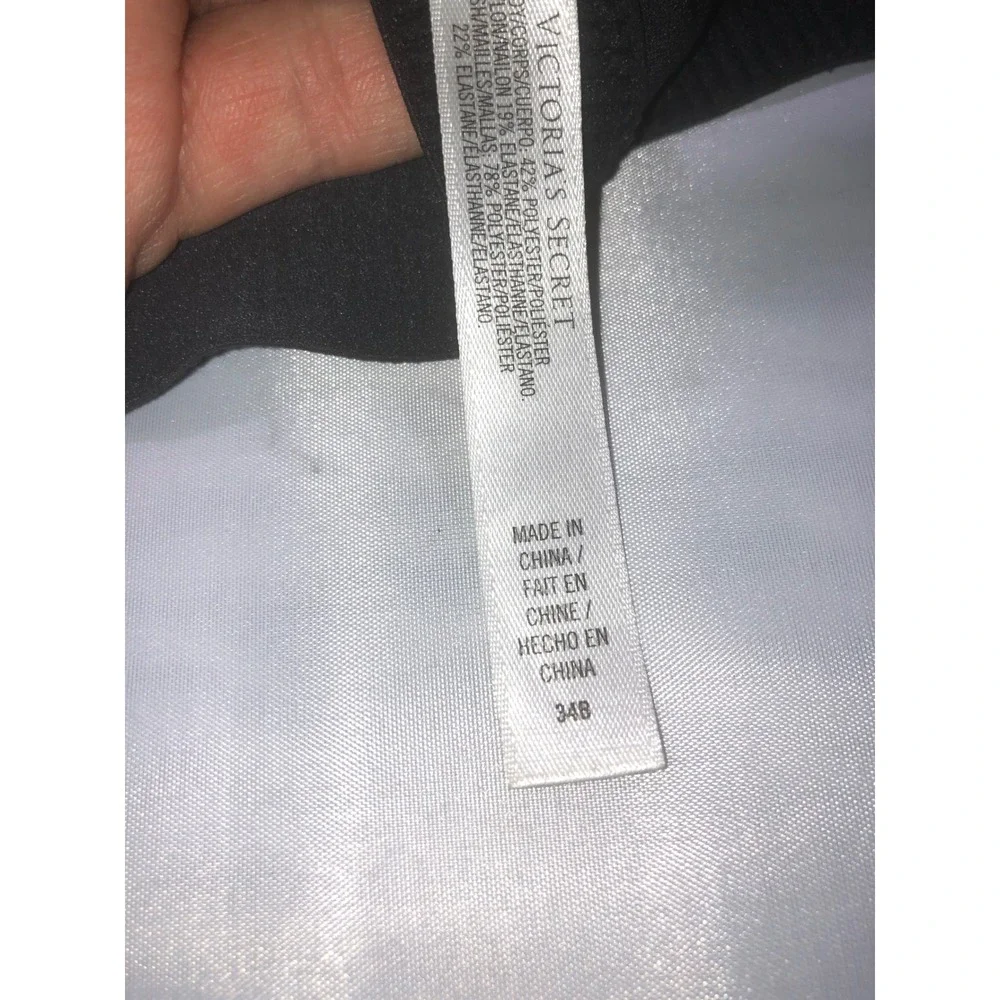 Victoria's Secret VSX Sport Bra Grey Black Marled Racerback High Impact 34B